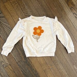 Little Sleepies Cream Sweatshirt with Orange Flower